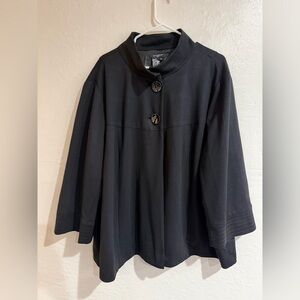 Sandro Black Cape Womens Jacket 2-Button Size 3X